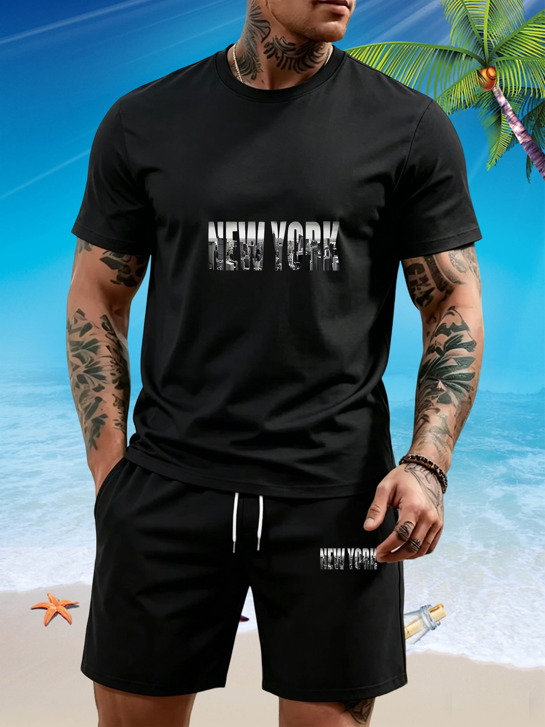 Street Fashion New York 2026 - Camiseta de Hombre con Letras de