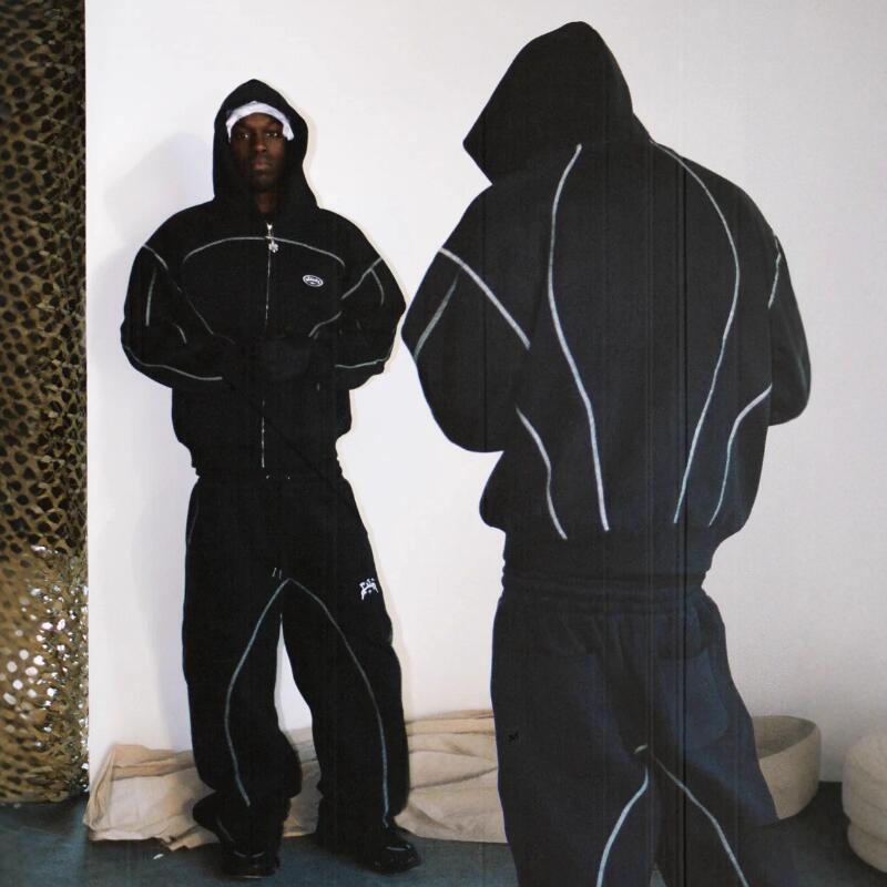 Street Fashion Types - Conjunto Deportivo con Capucha Y2K de