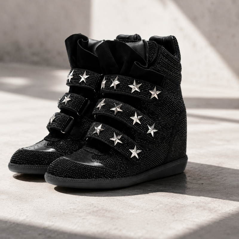 Street Fashion Walk - Botines de mujer con diamantes de