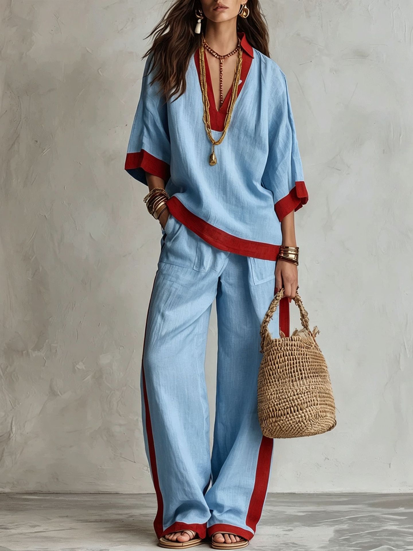 Street Fashion Girl - Conjunto de dos piezas holgado y