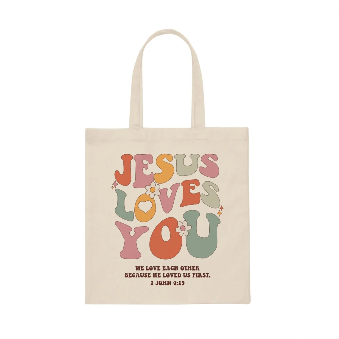 Jesús te ama el bolso de mano  - Tote Bag Canvas Print reseña y precio